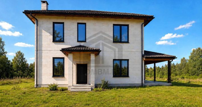 01-glavnyy-fasad-doma-dom-302m2-naro-fominskiy-rayon Главный фасад готового двухэтажного дома площадью 302 м2 в Наро-Фоминском районе