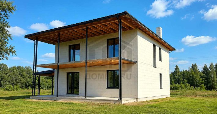 02-bokovoy-fasad-doma-s-terrasoy-dom-302m2-naro-fominskiy-rayon Боковой фасад готового дома с террасой площадью 302 м2 в Наро-Фоминском районе