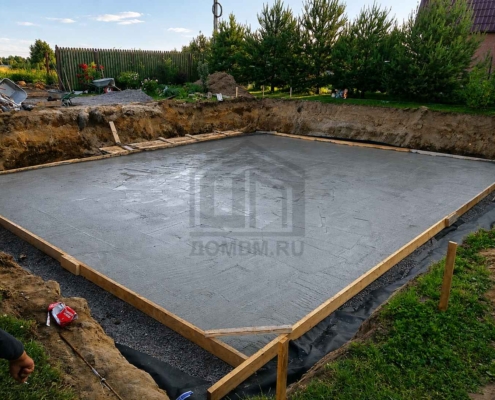 Бетонная подготовка основания дома с бассейном в Долгопрудном