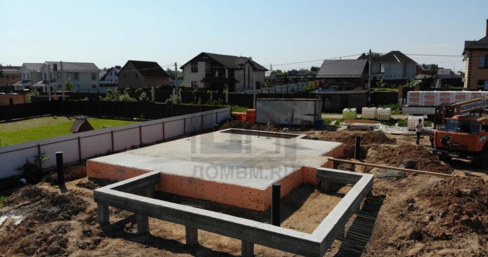 Бетонирование фундамента дома из газобетона в Солнечногорском районе