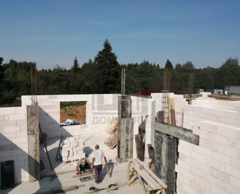 Внутренние стены из газобетона дома 660 м2 в Сергиево-Посадском районе