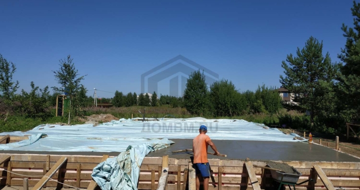 Готовая фундаментная плита дома из газосиликатных блоков в Жуковском