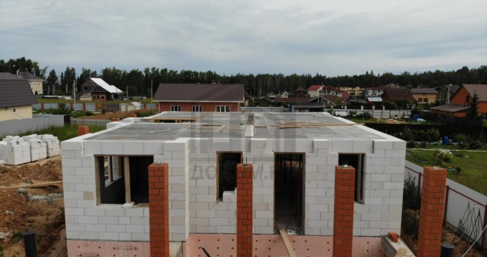 Коробка первого этажа дома из газобетона в Солнечногорском районе