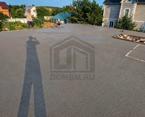 Бетонирование межэтажного перекрытия дома с эркером площадью 216 м2 в Апрелевке