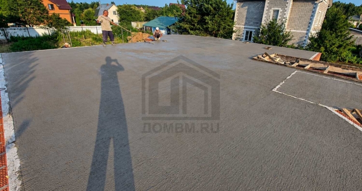 Бетонирование межэтажного перекрытия дома с эркером площадью 216 м2 в Апрелевке