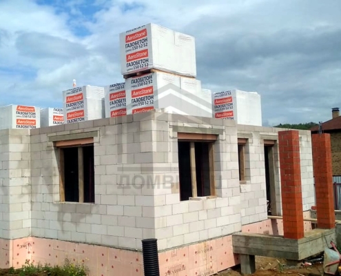 Кладка второго этажа дома из газобетона в Солнечногорском районе