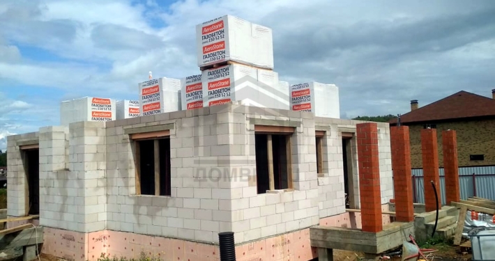 Кладка второго этажа дома из газобетона в Солнечногорском районе