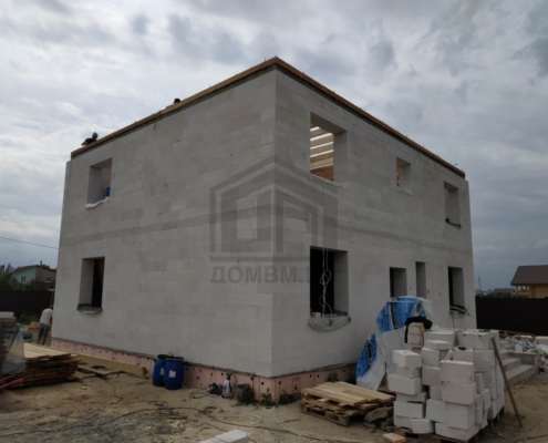 Коробка двухэтажного дома дома из газобетона в Щелково
