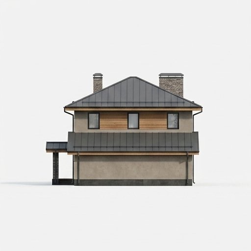 Проект дома из газобетона 180 м² с гаражом 64-19 — Главный фасад