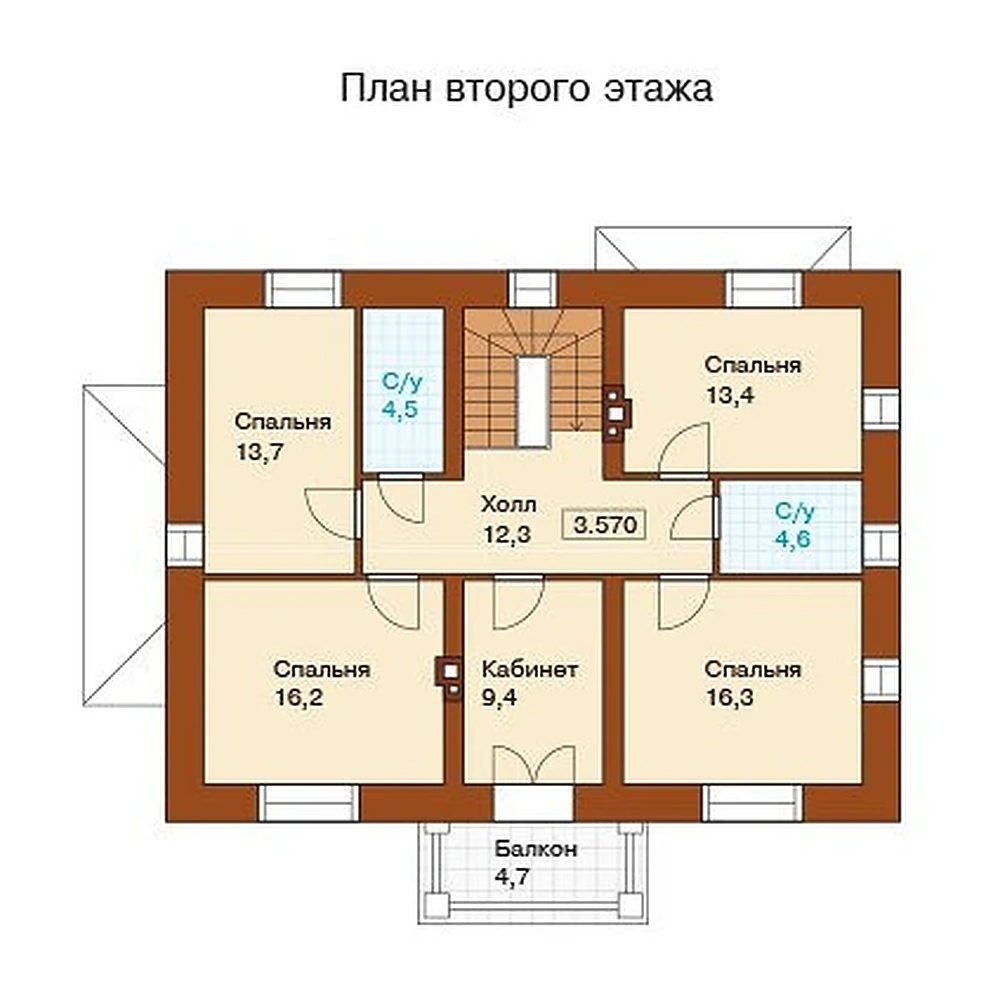 Проект дома «Болонья» — План 2 этажа