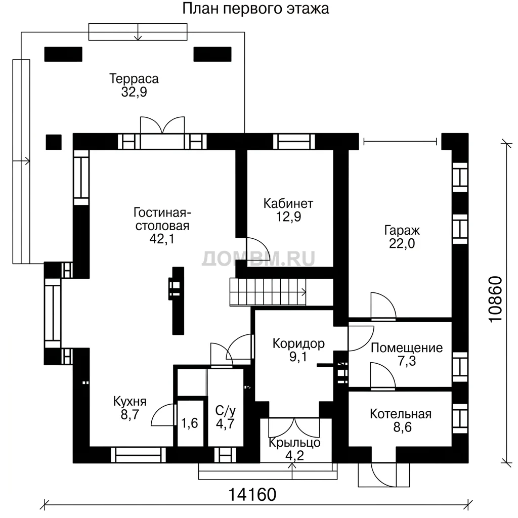 Проект дома «Бремен» — План 1 этажа