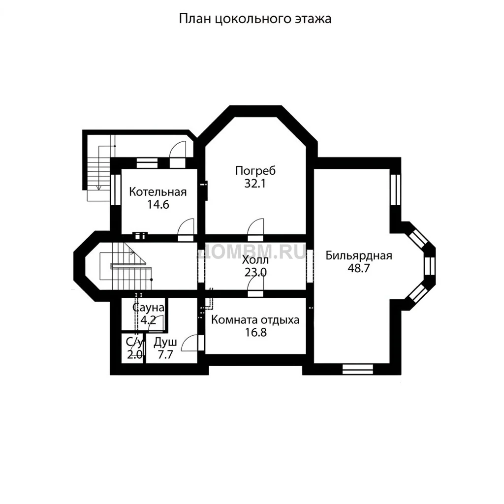 Проект дома «Детройт» — Цокольный этаж