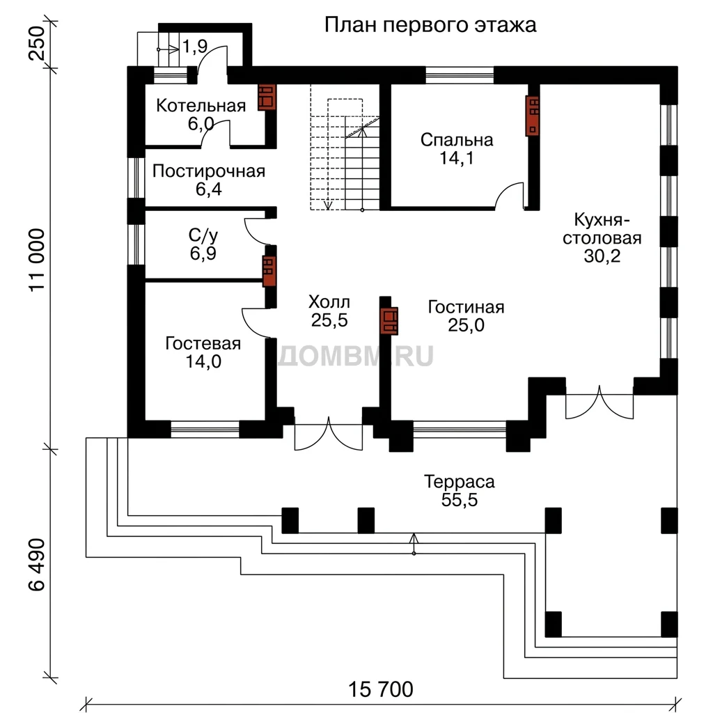 Проект дома «Глазго» — План 1 этажа