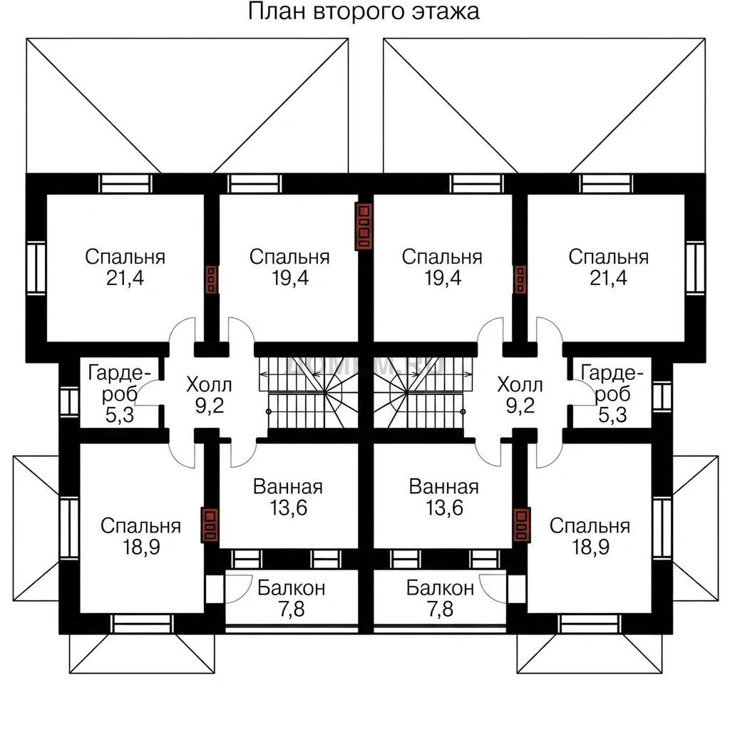 Проект дома «Кливленд» — План 2 этажа