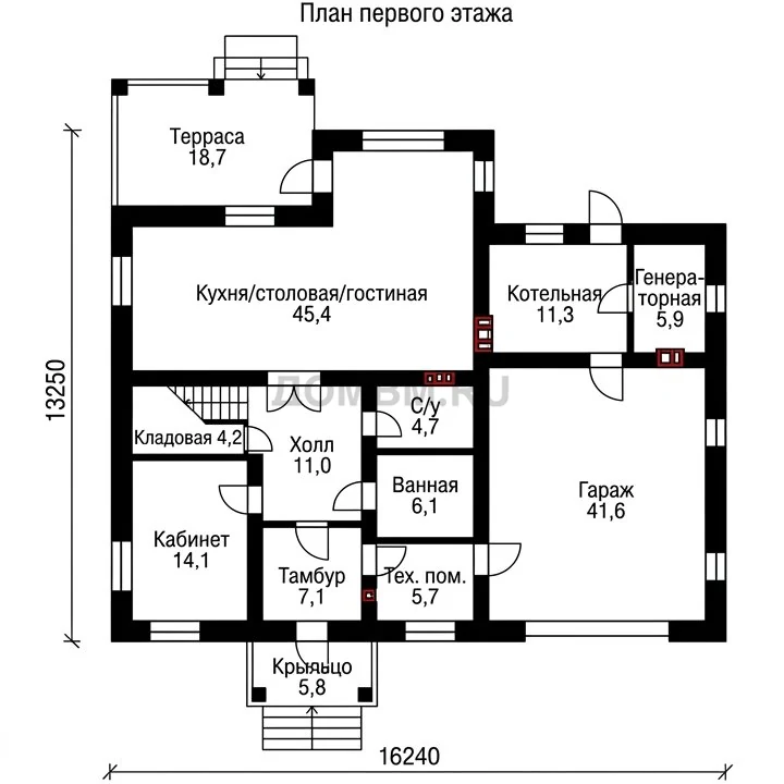 Проект дома «Лион» — План 1 этажа