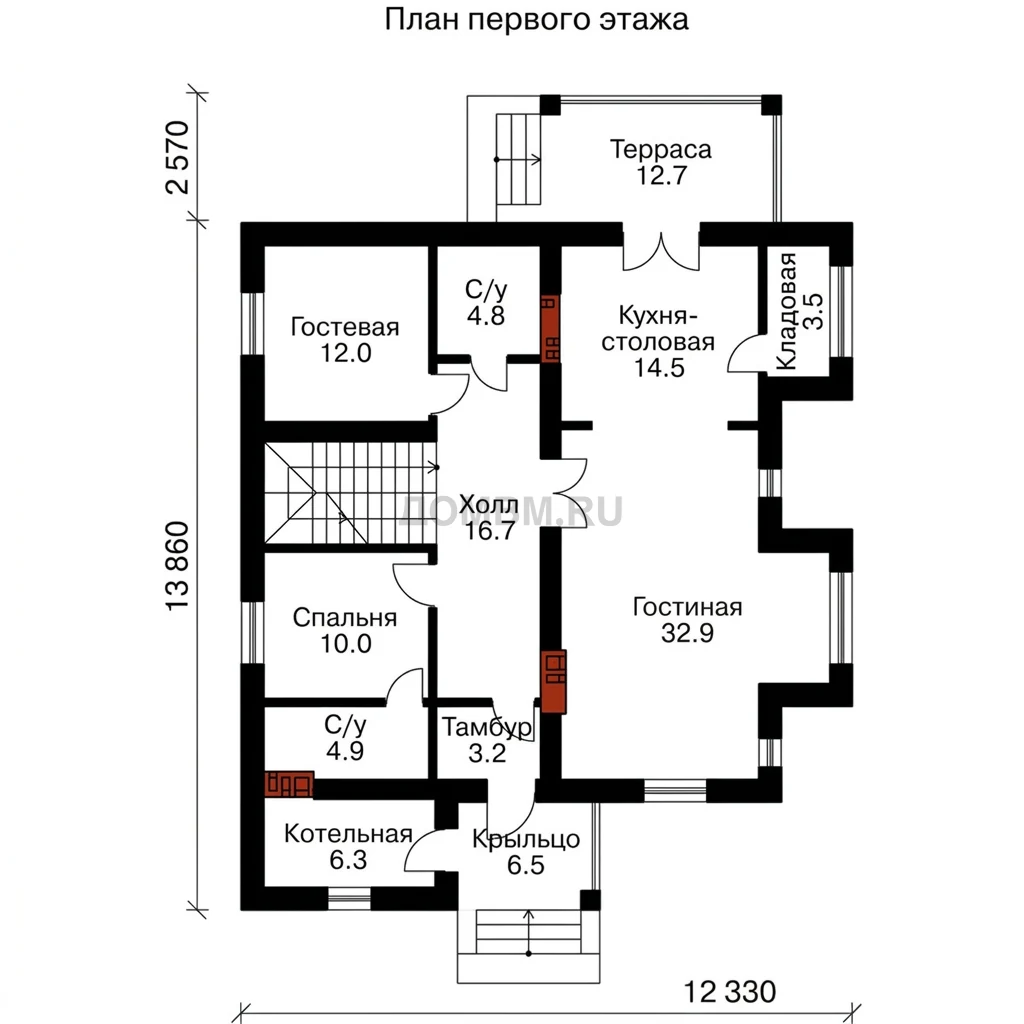Проект дома «Нант» — План 1 этажа