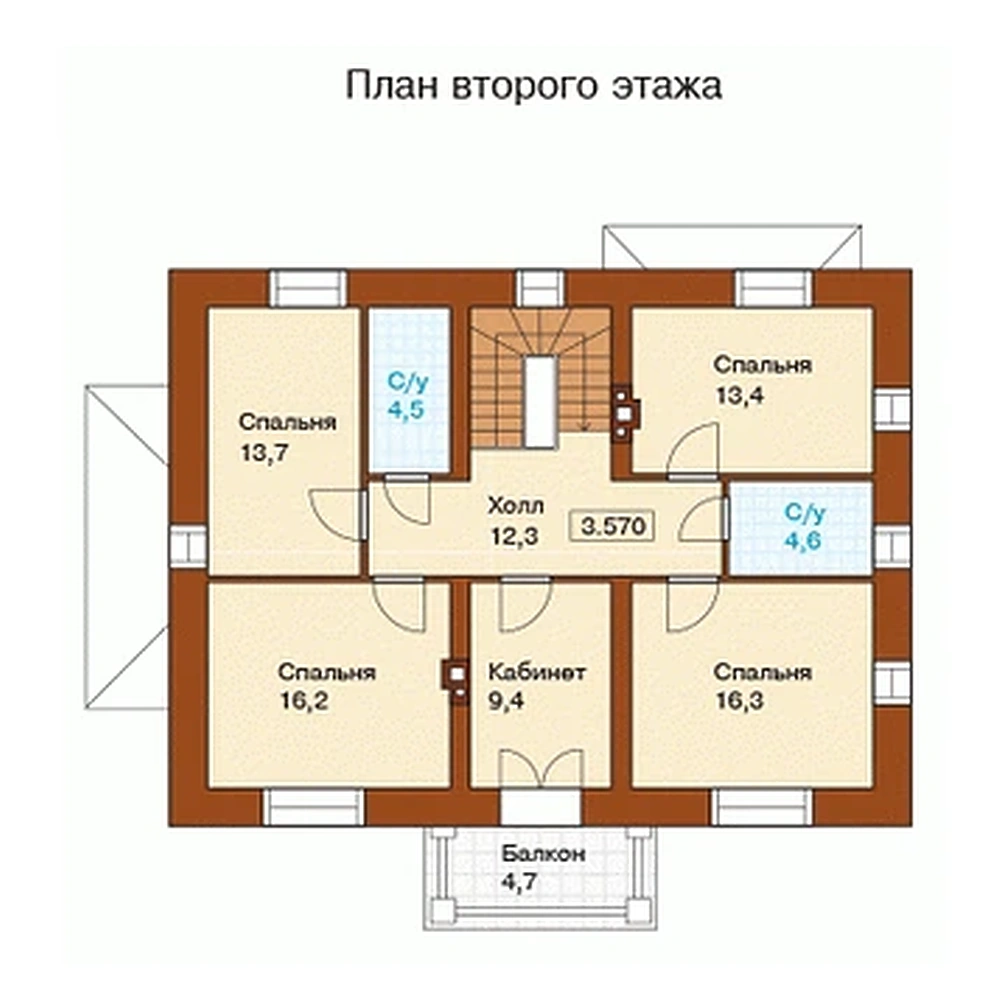 Проект дома «Новосибирск» — План 2 этажа