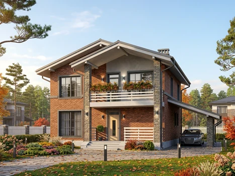 Проект дома "Оксфорд" — 167 м², 2 этажа