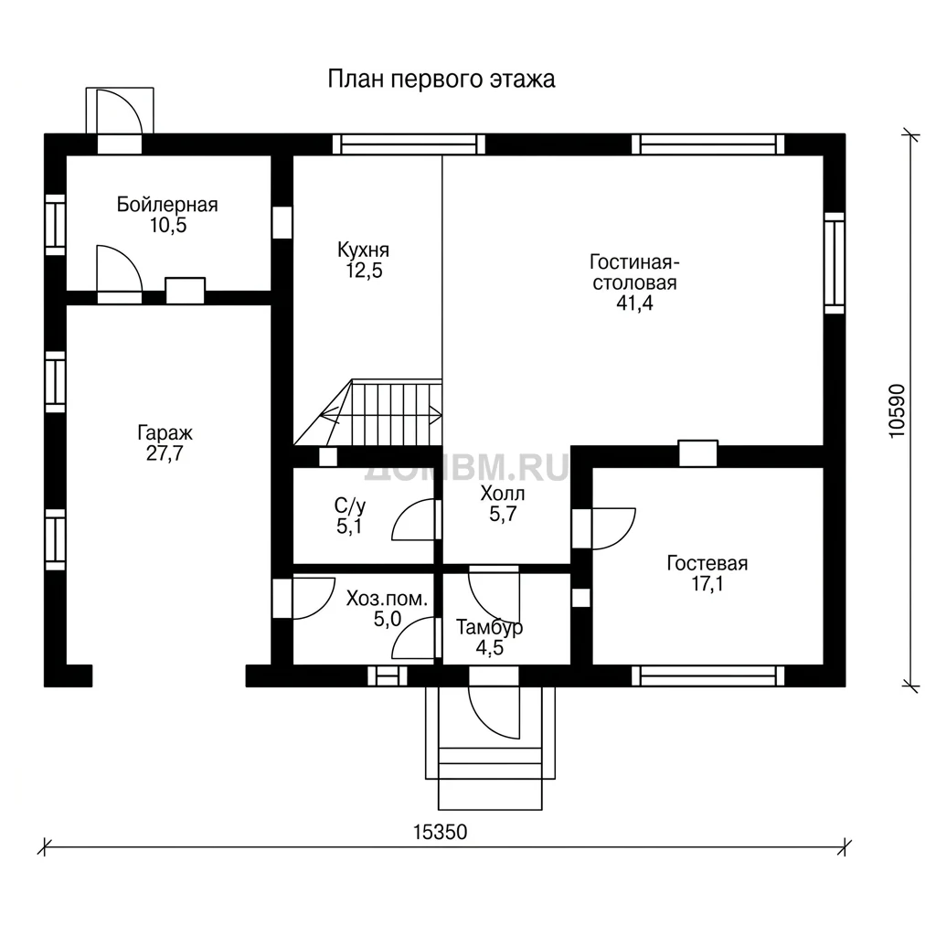 Проект дома «Палермо» — План 1 этажа