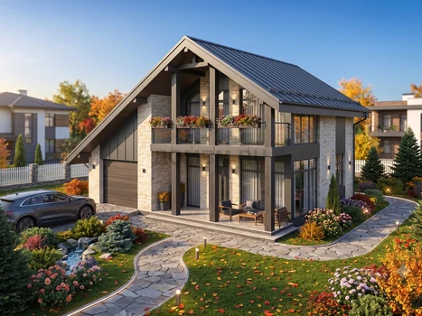 Проект дома "Париж" — 79 м², 2 этажа