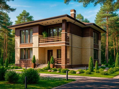 Проект дома "Райт" — 232 м², 2 этажа