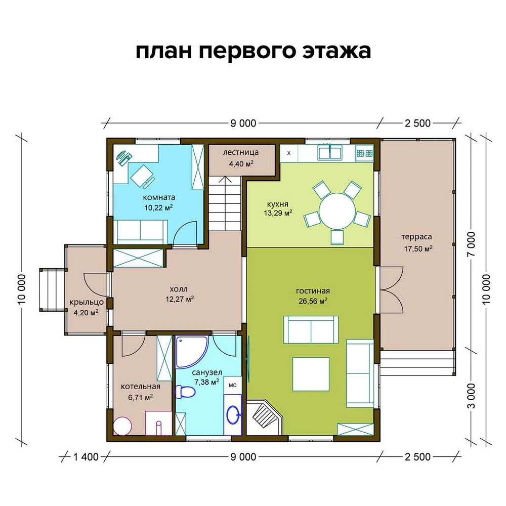 Проект дома «Русдорф» — План 1 этажа