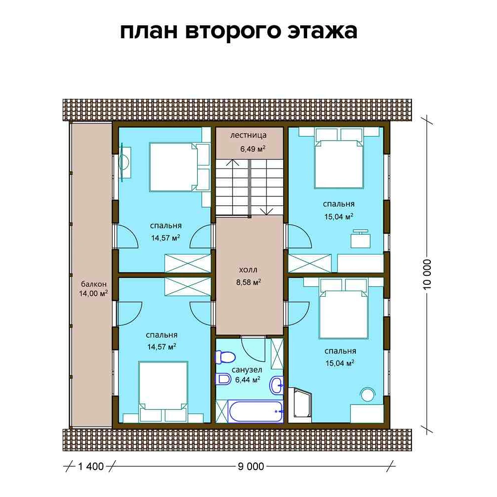 Проект дома «Русдорф» — План 2 этажа