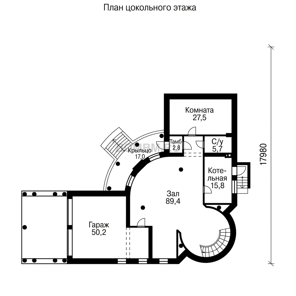 Проект дома «Валенсия» — Цокольный этаж