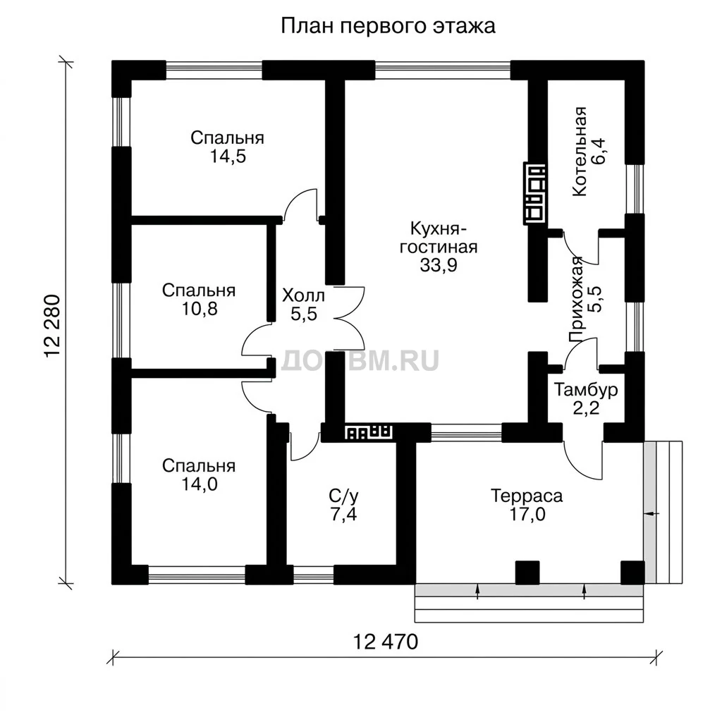 Проект дома «Арад» — План 1 этажа
