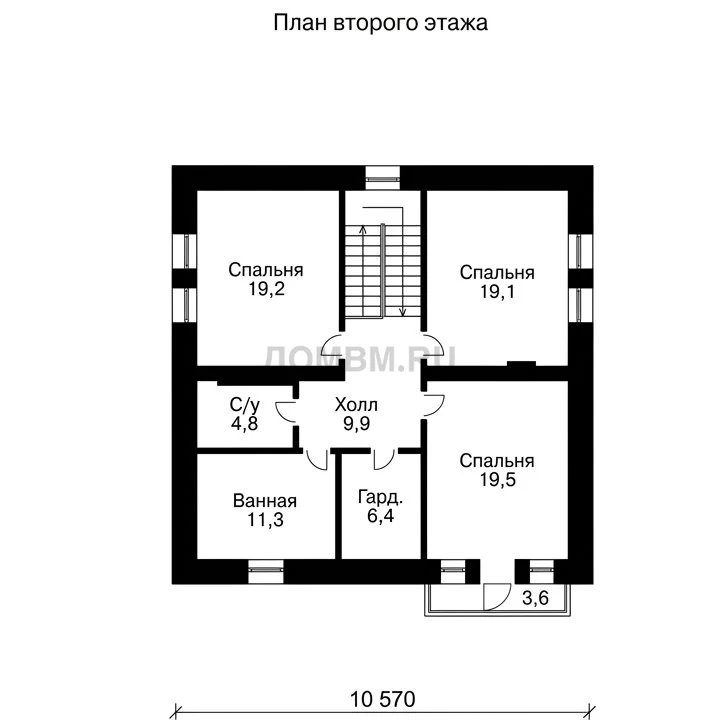 Проект дома «Архангельск» — План 2 этажа