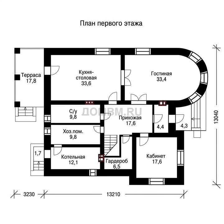 Проект дома «Баку» — План 1 этажа