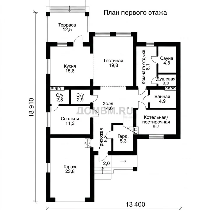 Проект дома «Чиангмай» — План 1 этажа