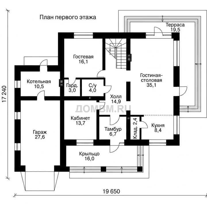 Проект дома «Денпасар» — План 1 этажа