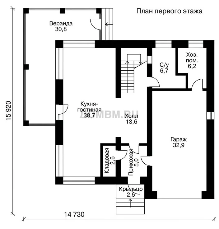 Проект дома «Эльче» — План 1 этажа