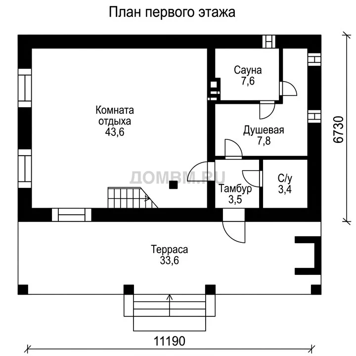 Проект дома «Габороне» — План 1 этажа