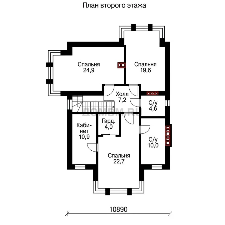Проект дома «Гуимарайнш» — План 2 этажа