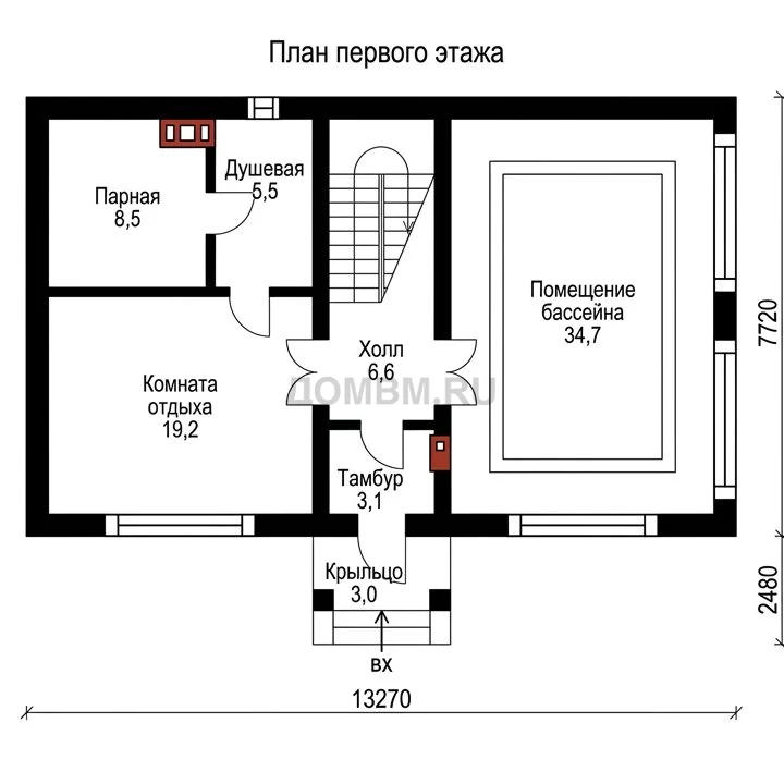 Проект дома «Густавия» — План 1 этажа