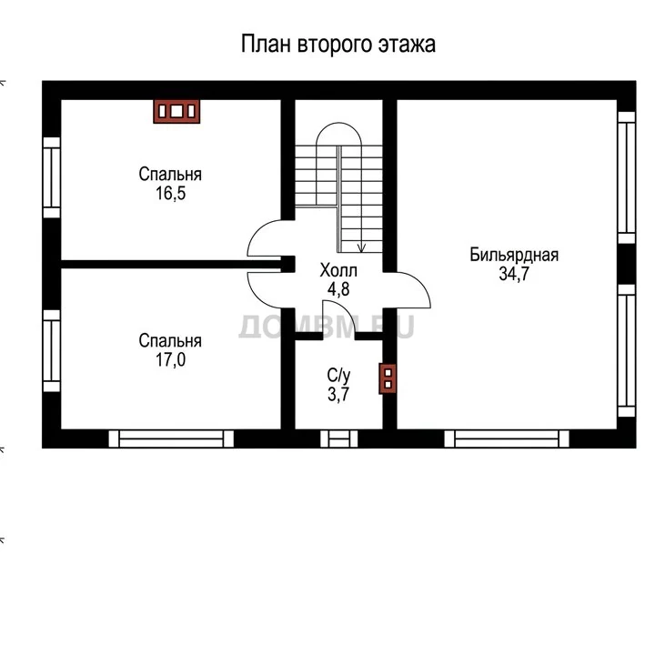 Проект дома «Густавия» — План 2 этажа