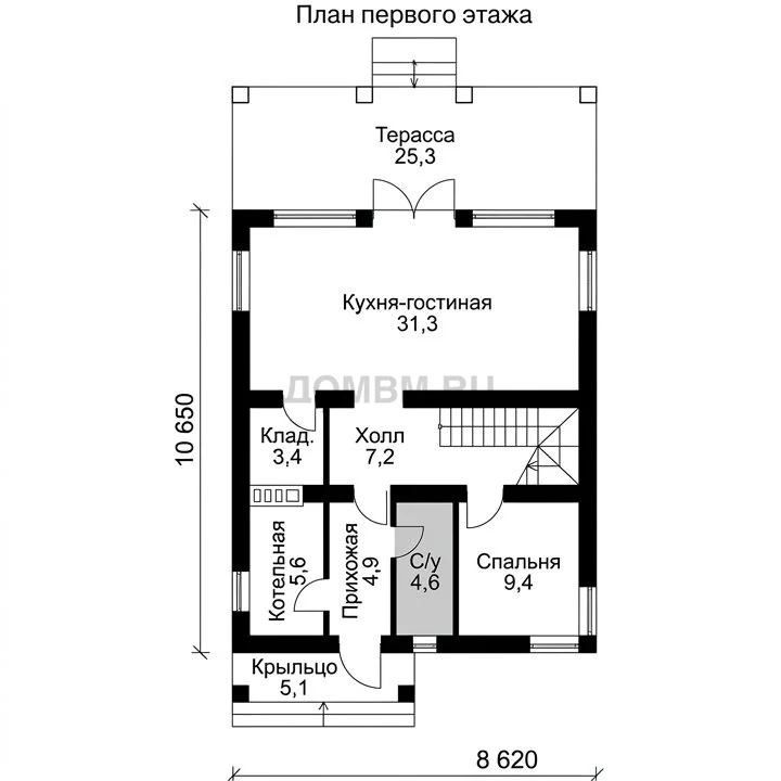 Проект дома «Хемниц» — План 1 этажа