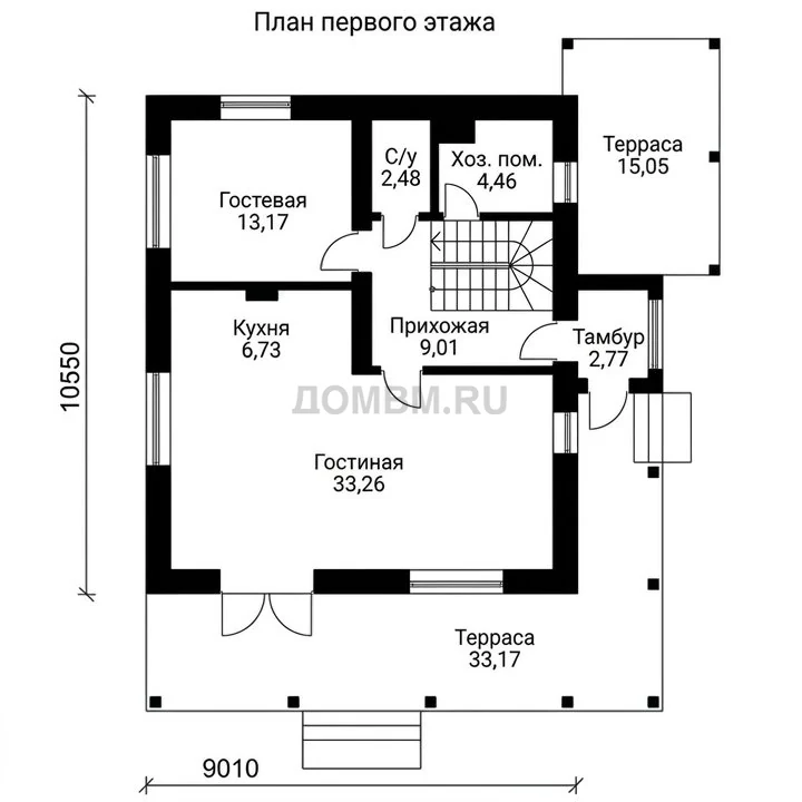 Проект дома «Иматра» — План 1 этажа
