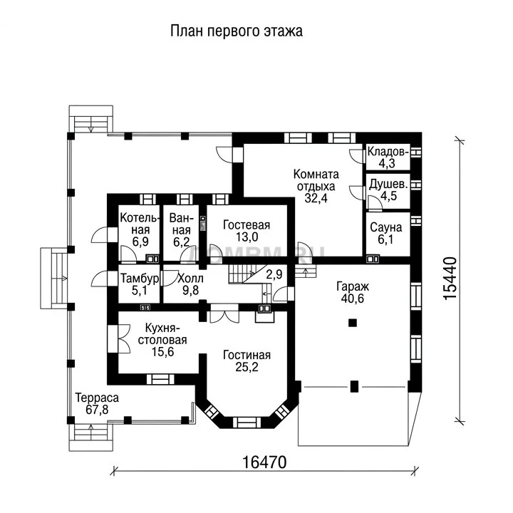 Проект дома «Инари» — План 1 этажа
