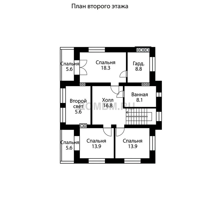 Проект дома «Канны» — План 2 этажа