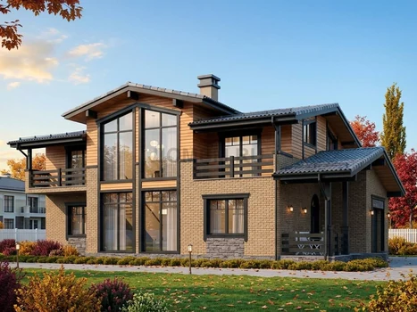 Проект дома "Караганда" — 214 м², 2 этажа