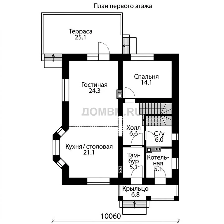 Проект дома «Кемерово» — План 1 этажа