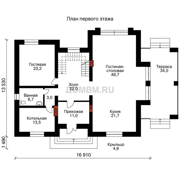 Проект дома «Кобленц» — План 1 этажа