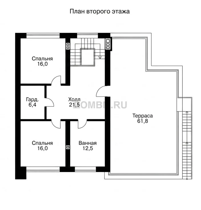 Проект дома «Ла-Пас» — План 2 этажа