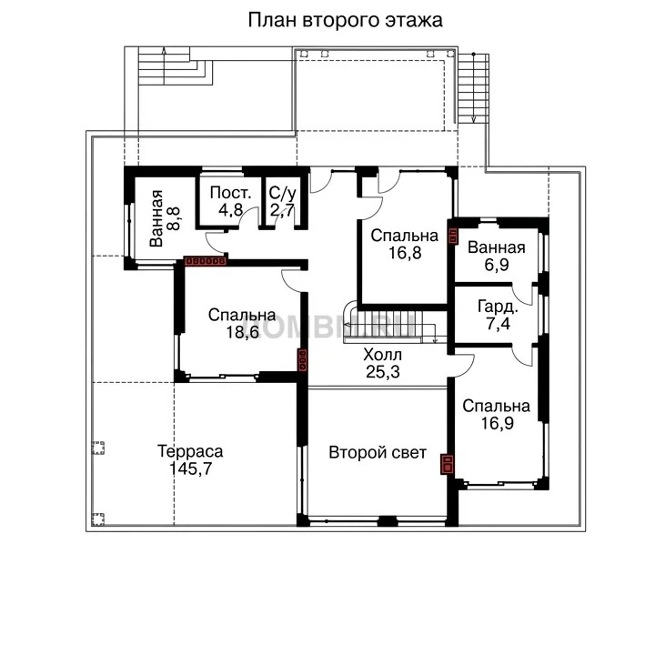 Проект дома «Леон» — План 2 этажа