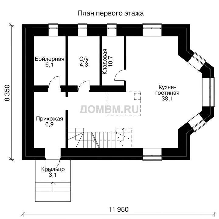 Проект дома «Лунд» — План 1 этажа