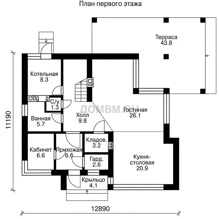 Проект дома «Маастрихт» — План 1 этажа