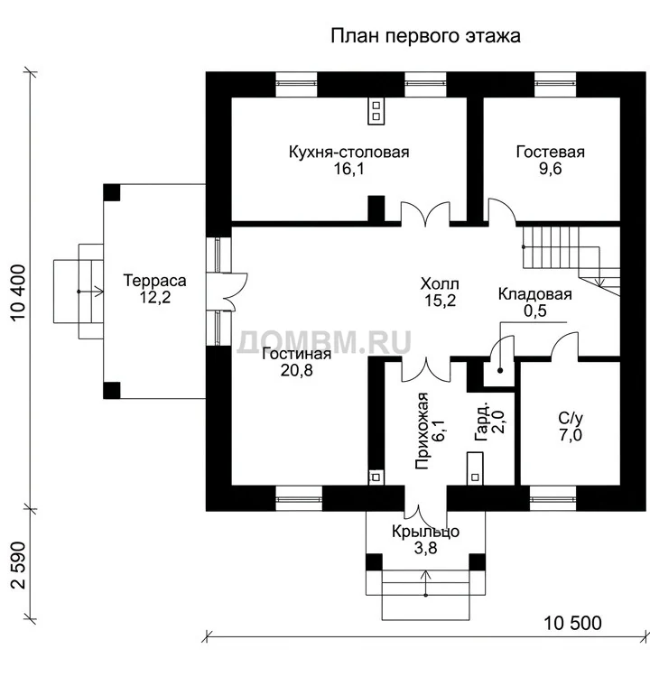 Проект дома «Монреаль» — План 1 этажа